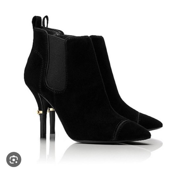 NWOB Tory Burch Bernice Suede Ankle Boots Stiletto 8.5 New - Picture 1 of 3